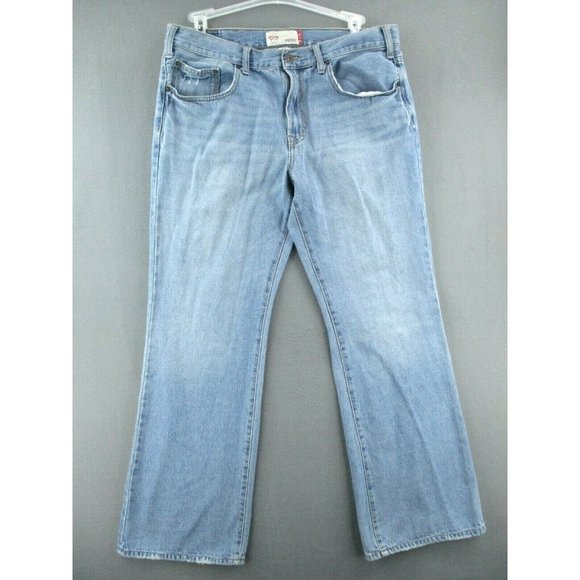 Mossimo Other - Mossimo Jeans Men's 36x32 Blue Boot Cut Light Wash Relaxed Distressed